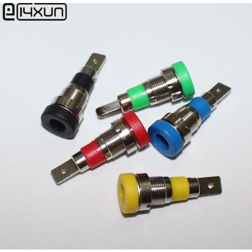 50pcs 2mm Copper Panel Mount Banana Jack Socket Soldering Type or Connect to 2.8mm Terminal 5 colors 10A/30VAC-60VDC