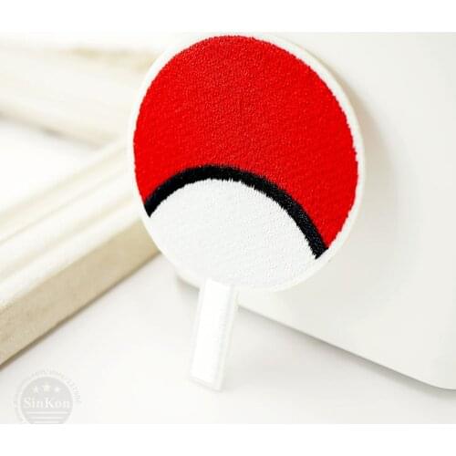 Uchiha Circular Fan (Size:6.3x8.4cm) Iron On Embroidered Patch For Cloth Cartoon Patches Garment Appliques DIY Hippie Accessory