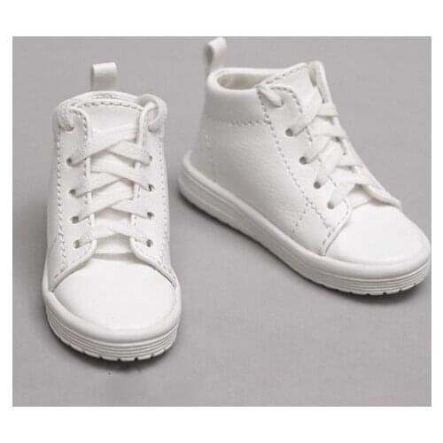 BJD doll shoes suitable for 1-3 1-4 uncle size casual shoes middle cut black white brown sneakers doll accessories