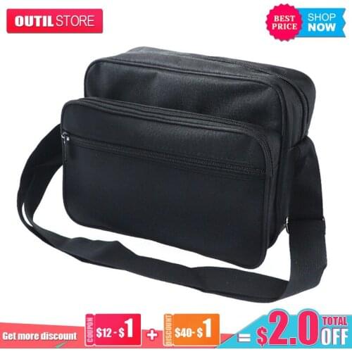Realmote Multifunctional Shoulder Bag Wear-resistant Storage Tool Kit Black Canvas Satchel Package For Maintenance Electrician