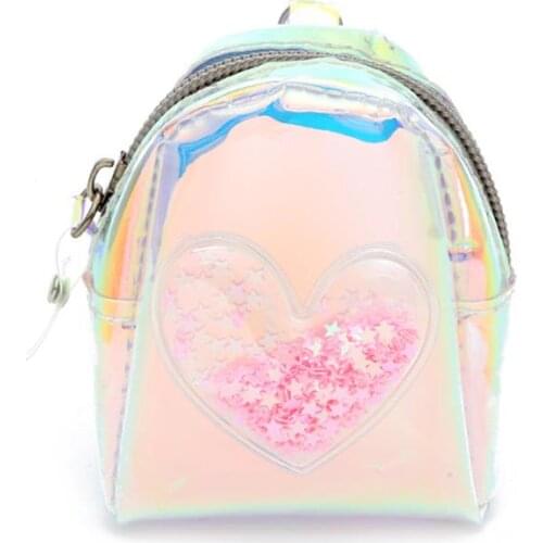 Fashion Laser Love Heart Pattern Coin Purse Fashion Heart Zipper Mini Coin Pouch Coin Wallet Change Purse Gift For Women Girls