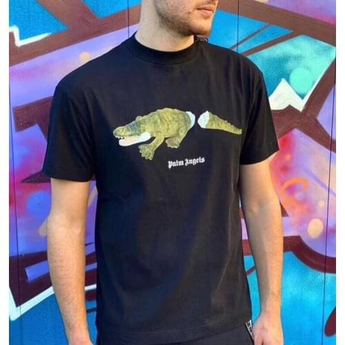 Palm Angels docking print mens and womens T-shirt loose and versatile high street couple short-sleeved tide 18465