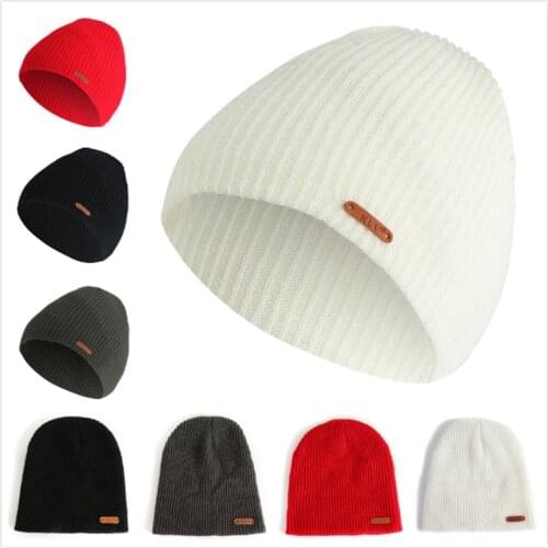 Unisex Hat Cotton Blends Solid Warm Soft Knitted Men Women Baggy Warm Crochet Winter Wool Knit Ski Beanie Skull Slouchy Caps Hat