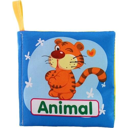 Newborn Baby Animal Cognition Puzzle Early Education Soft Cloth Book Toddlers Intelligence Development Rustle Sound Infant Toy
