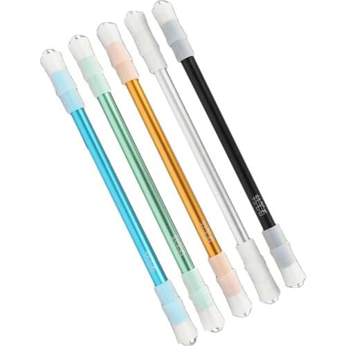 OOTDTY Aluminum Alloy Funny Spinning Rotating Pen Game for Kids Children Students Toy Stationery School Supplies