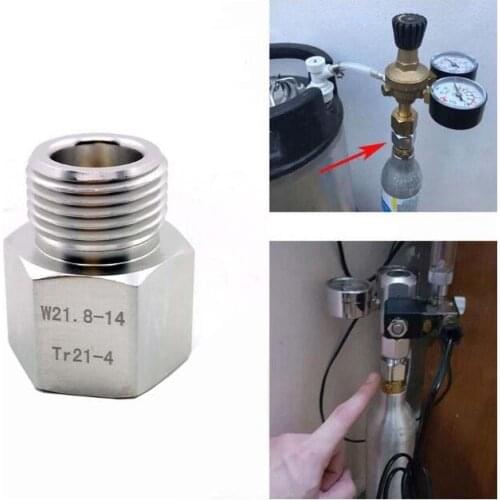 Paintball Sodastream Bottle Tank Cylinder adapter converter Tr21-4 female to w21.8 male Or CGA 320 for home brew or aquarium