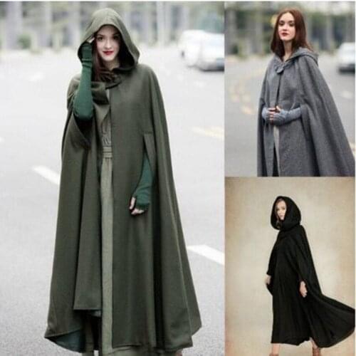 New Luxury Women Medieval Queen Cosplay Costumes Hooded Bandage Shawl Long Cloak Medieval Party Dress Halloween Clothing SL1812