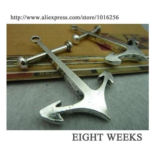 Zinc alloy pendant jewelry accessories diy handmade material charms The ancient silver anchor 40 * 62 mm