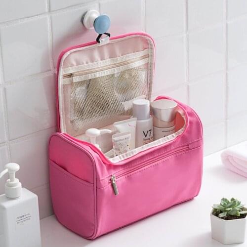 Portable Travel Toiletries Bag With Hanging Hook Cosmetic Bags For Women And Men Bathroom Organizer Brushes Makeup Pouch Totes