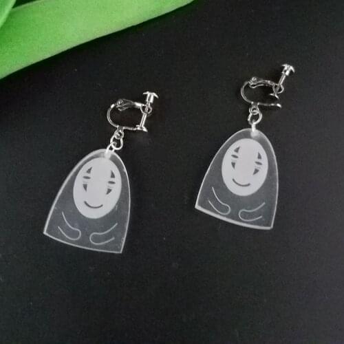 Korean version of transparent acrylic Harajuku cute anime faceless male pendant earrings ladies jewelry gifts