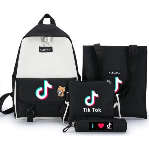 TIK TOK Backpack School Bags For Girls Boys Printing Canvas Children School Backpack Teenager Girls Preppy Rucksack Cute Bookbag