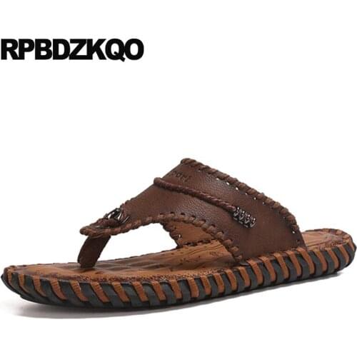 Breathable slippers fashion sandals outdoor leather slides waterproof flip flop designer shoes men high quality summer water