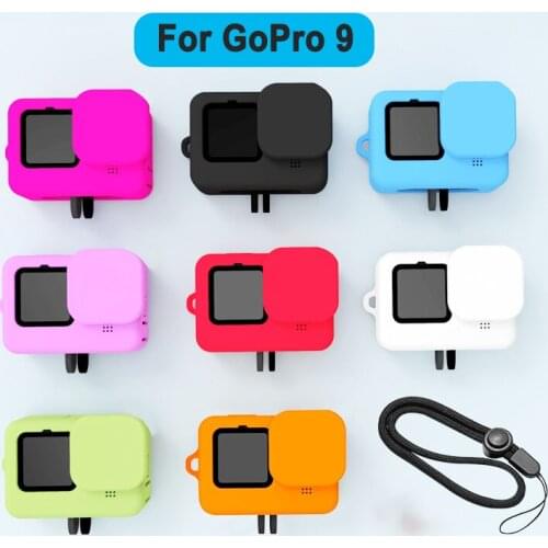30set mixed colorful Silicone case protective housing shell+lens cover+wrist strap for Gopro hero 9 hero9 black camera accessory