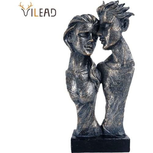 VILEAD Resin Craft Couple Statue Nordic Creative Figurines Living Room Bedroom Desktop Decoration Office Ornaments Gift Souvenir