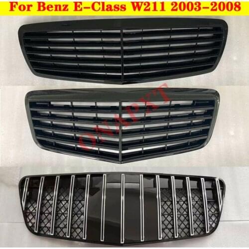 Car Styling Center Grill ABS plastic Front Bumper Grill Original and GT Vertical Bar For Mercedes-Benz E-class W211 2003-2008