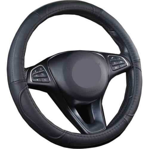 Universal Car Steering Wheel Cover Wrap Cow Leather Volant Non-slip Wear-resistant Braid on the Steering-wheel Car Accessories