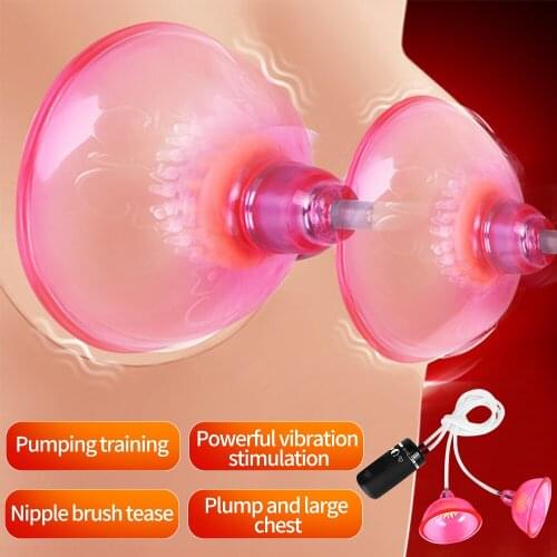 LUOGE 10 Speeds Breast Massager Vibrator Nipple Stimulator Sex Toys For Adults Women Breast Enlargement Pump Sucker Suction Cup