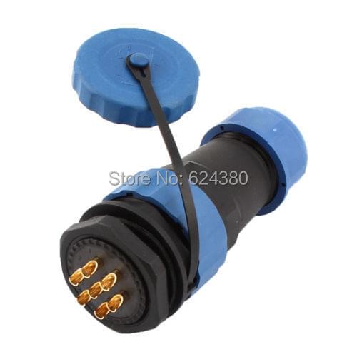 Waterproof Aviation Connector SD28 28mm 7 Pin 7P Panel Mount Solder Dustproof Plastic Female Male Plug Socket Straight IP68