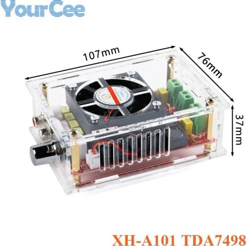 XH-A101 TDA7498 Digital Bluetooth Amplifier Board 2*100W 100W+100W High Power Audio Amplifier Module with Case Fan