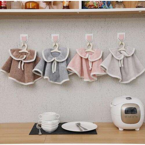 YADA 2021 Soft Cute Little Cloth Hand Towel Household Dust Cleaning Cloth Coral Velvet Thick Absorbent For Adults Women TW200011