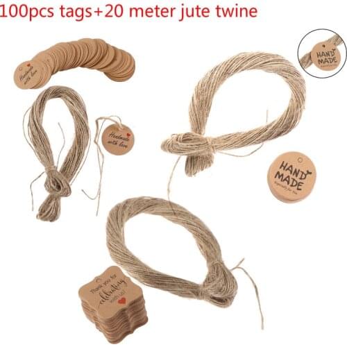 100pcs Brown Kraft Gift Tags Thank You Paper Tags For Baby Shower Party Favors Personalized Wedding Gifts for Guests