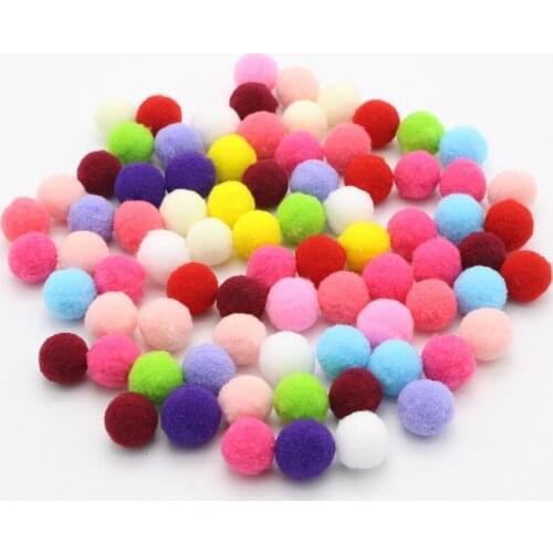 100pcs/lot 15mm Plush multi color options Pompom Wedding Decoration Doll Accessories DIY Fur Ball Crafts Party Festival Supplies
