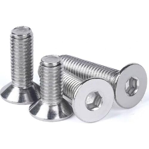 100pcs/lot M2 M2.5 M3 M4 DIN7991 GB70.3 Stainless steel hexagon socket countersunk / flat head screw