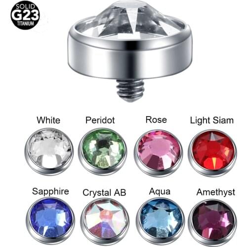 3/4/5/7mm 1Pc Titanium Micro Dermal Piercing Gem Micro Dermal Anchor Top Hide in Surface Body Piercing Jewelry Skin Diver