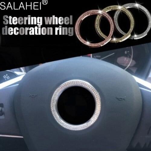 Car Styling Steering Wheel Logo Modification Stickers Ring Synthetic Diamond Decoration Trim For BMW 3 5 GT7 Series X1 X3 X5 X6