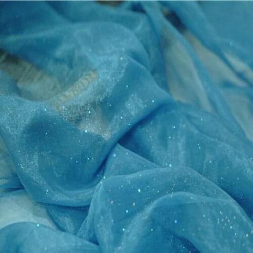 Shiny crepe chiffon with blings silky fabric light soft thin breathable DIY fabric