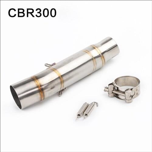 CBR300 CBR500 Middle Link Pipe Full System Motorcycle Exhaust Front Stainless Steel Connect Mid Pipe For Honda cbr300 cbr500