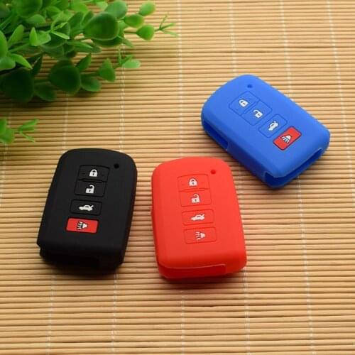 10 units Silicone rubber car key cover case For Toyota Highlander RAV4 Camry Avalon Corolla 2016 2017 4 button key cover