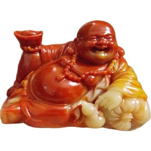Shoushan stone carving exquisite ornaments lucky Ruyi Buddha decorative arts and crafts gifts of money Home Furnishing