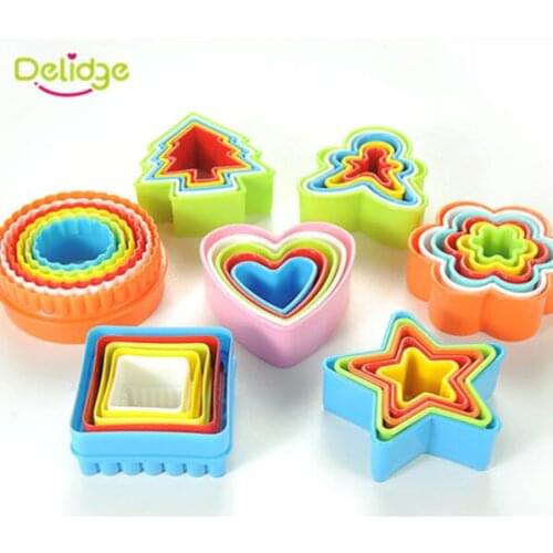 DIY Hollow Out Handmade Plastic Cake Mould White Round Square Flower Body Christmas Pentagram Heart Round Shaped Cake Tools