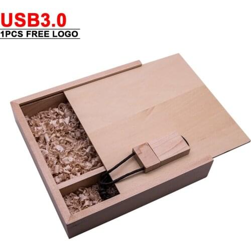 Custom Logo Walnut Wood Photo Album Usb+Box USB 3.0 Pendrive 4GB 8GB 16GB Usb Stick 32GB 64GB 128GB Usb Photography Wedding Gift