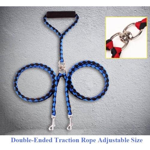 Walk Two Dogs Cats One Nylon No Tangle Pet Leash For Running Training Collar or Harness