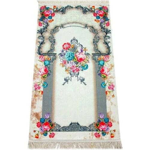 Perfect Muslim Kilim Rosary Prayer Rug Silvery Special Boxed Mat Muslim Prayer Ramadan Worship 2021 Prayer Mat Islamic Gift Set