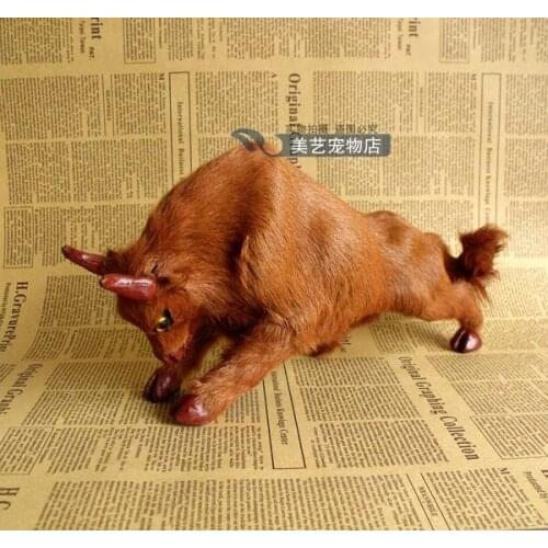 Simulation cattle 31x8x16cm toy model polyethylene&furs cattle model home decoration props ,model gift d123