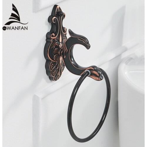 Towel Rings Solid Brass Wall Mounted Towel Ring Towel Bath Storager Luxury Bathroom Accessories Home Decor Towel Rack WF-88807