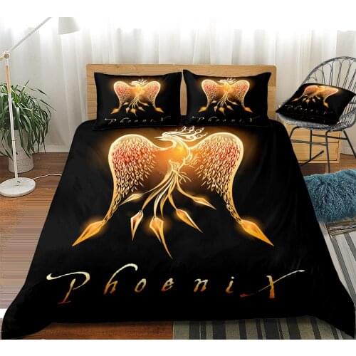 Gold Duvet Cover Set Black Bedding Set Luxury PhoenixBeds Set Home Textiles Microfiber Bedspread For Boys Girls Teens Bedspread