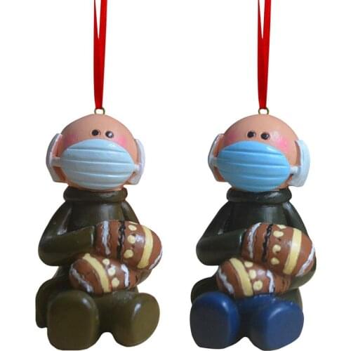 Creative Christmas Pendant Bald Elderly Hanging Decor Holiday Decoration Resin Pendant Ornament Xmas Gifts for Home Party