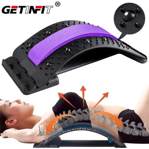 Getinfit Back Massager Stretcher Massage Equipment Fitness Stretch Relax Stretcher Lumbar Support Spine Relief Pain