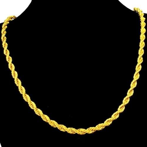 Statement Rope Chain 18K Gold Color Mens Womens Necklace Long Accessories 24"
