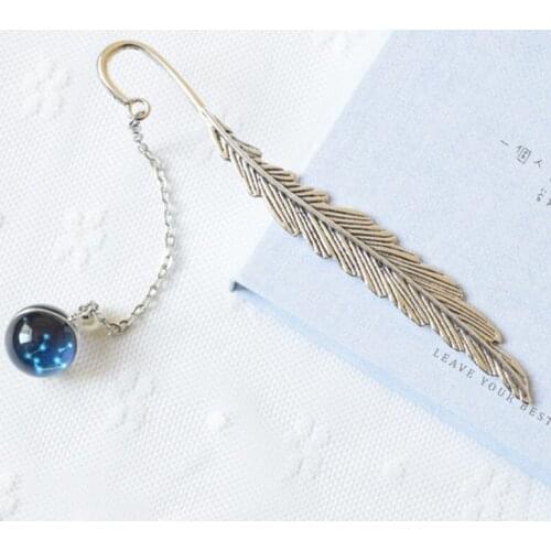 Metal Feather Bookmark 12 Constellation Handmade Fluorescent Pendants Perfect Gift for Book Lover Reader FU