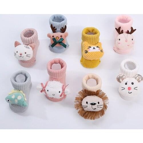 Cute Cartoon Animal Baby Socks Winter Warm Girl Boy Kids Indoor Floor Socks Infant Toddler Short Socks Baby Accessories 6-12M