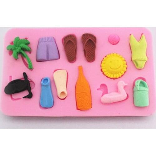Beach series mini tools silicone sugar Chocolate Mold LACE CAKE DECORATION