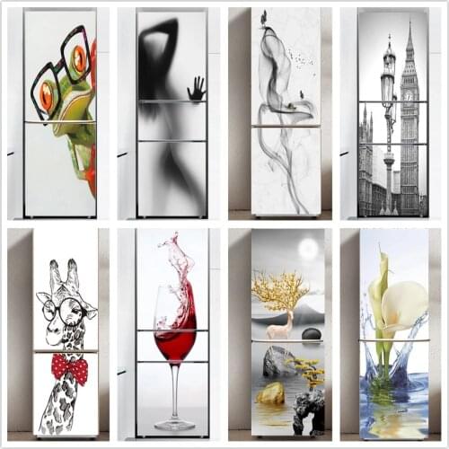 Minimalism Sexy Girl Fridge Sticker Door Wrap Kitchen Wallpaper Accessories Art Refrigerator Modern Wall Stickers Customizable