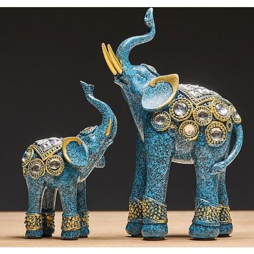 Resin Animal Model Home Decoration Accessories For Living Room India Style Elephant Statue Office Desk Decorative Wedding Gift
