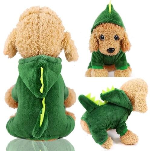 Soft Winter Warm Dog Cat Clothes Dinosaur Style Pet Jumpsuits Clothing for Dogs Fleece Coat Pet Dog Clothes (XS-XXL)