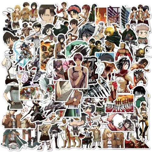 10/30/50Pcs Attack On Titan Anime Decal Stickers Waterproof Toys for Kids to Diy Guitar Motorcycle Luggage Skateboard Bicycle